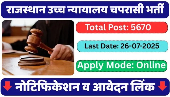 Rajasthan high court peon bharti 2025:
